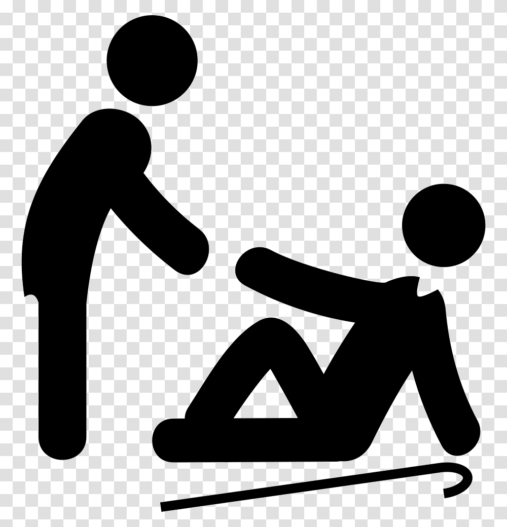 Man Lifting An Old Man, Person, Sport, Stencil, Working Out Transparent Png