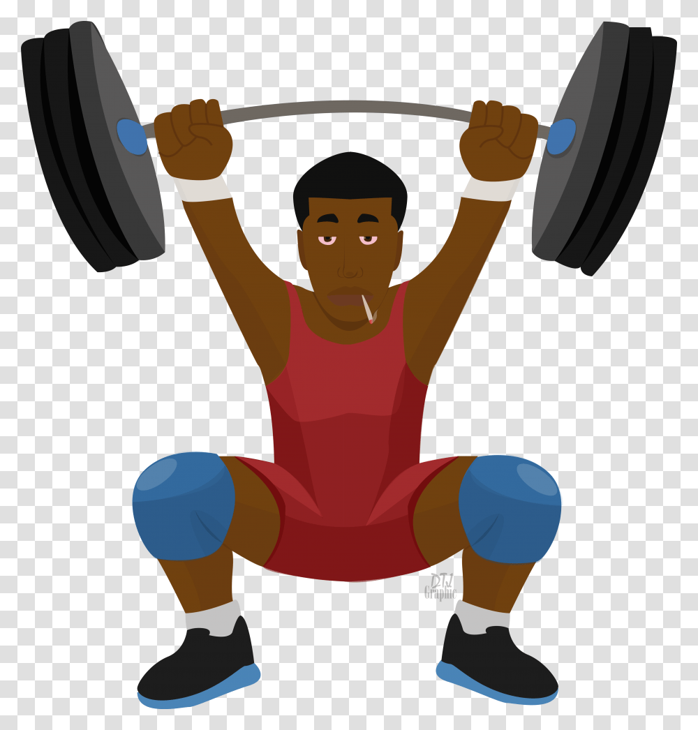 Man Lifting Weights Emoji Cartoons, Person, Fitness, Working Out, Sport Transparent Png