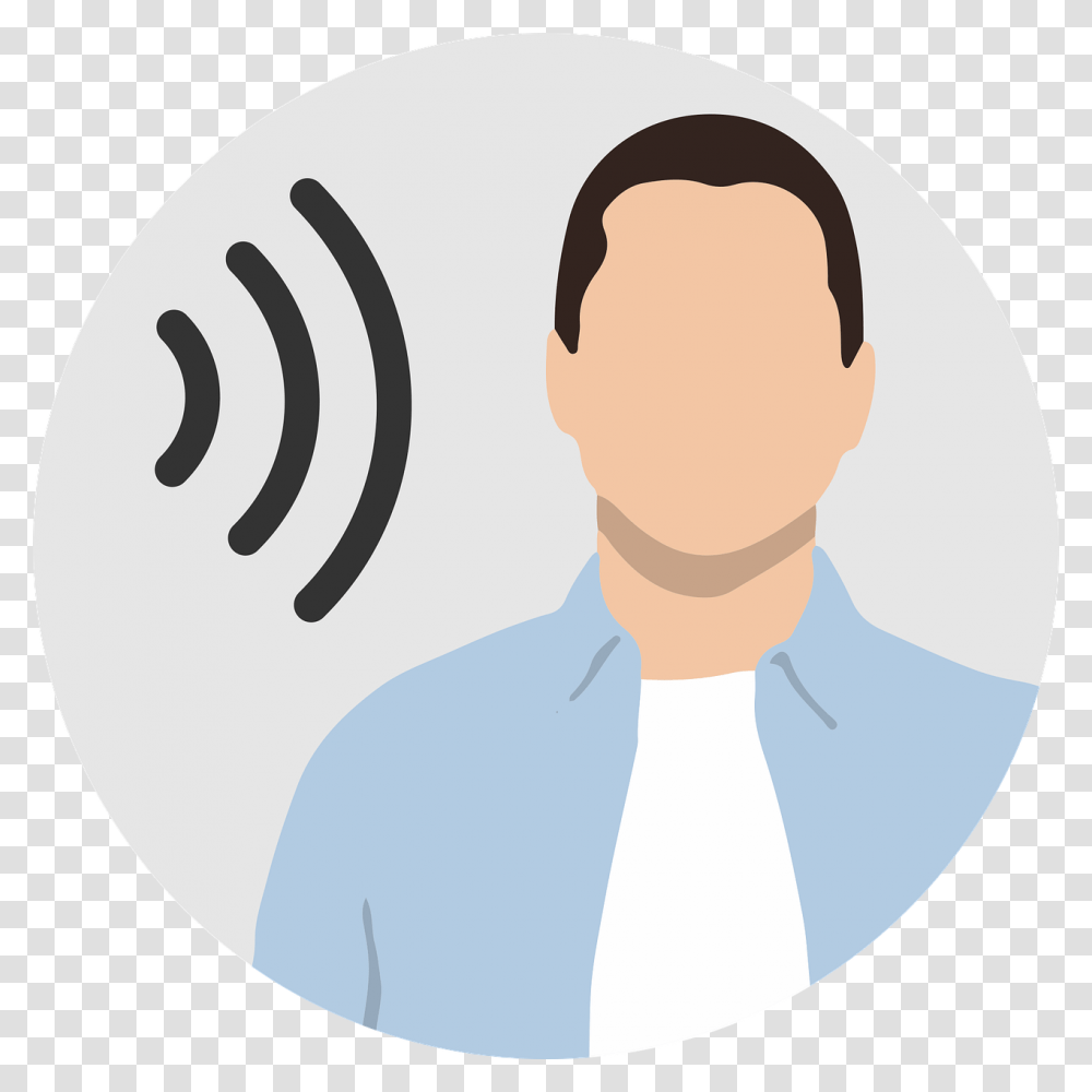 Man Listening Listen Sound Audio Male Hearing Illustration, Bowl, Face, Photography Transparent Png