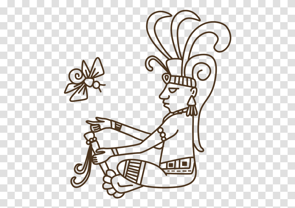 Man Maya Cocay Firefly Aztec Mayan Glyph, Transportation, Vehicle Transparent Png