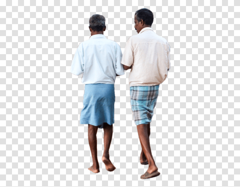 Man Men Guys Walking Back Indian Human Cut Out, Clothing, Apparel, Person, Skirt Transparent Png