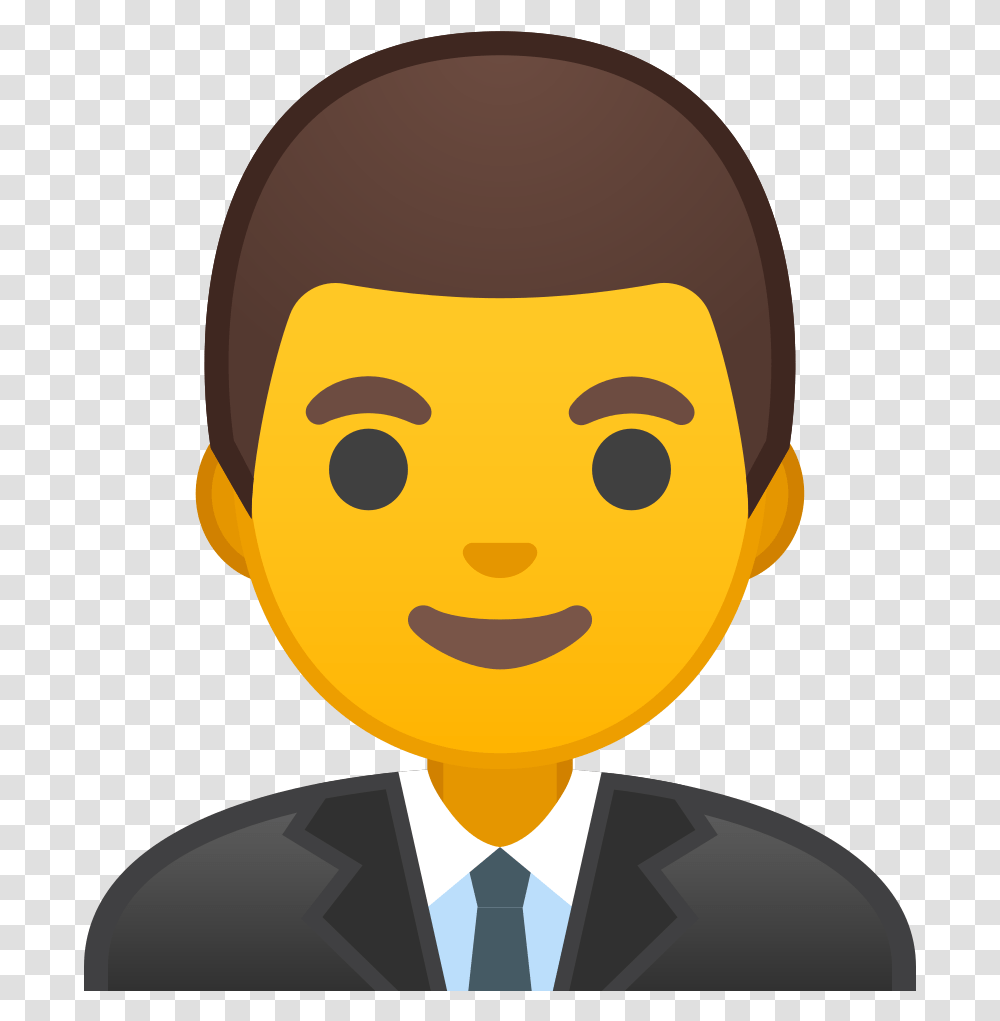 Man Office Worker Icon Noto Emoji People Profession Pilot Emoji, Tie, Accessories, Accessory, Face Transparent Png