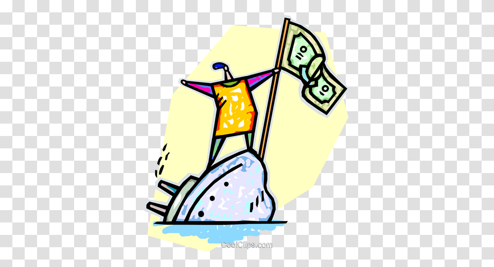 Man On A Sinking Ship With A Dollar Flag Royalty Free Vector Clip, Cleaning Transparent Png