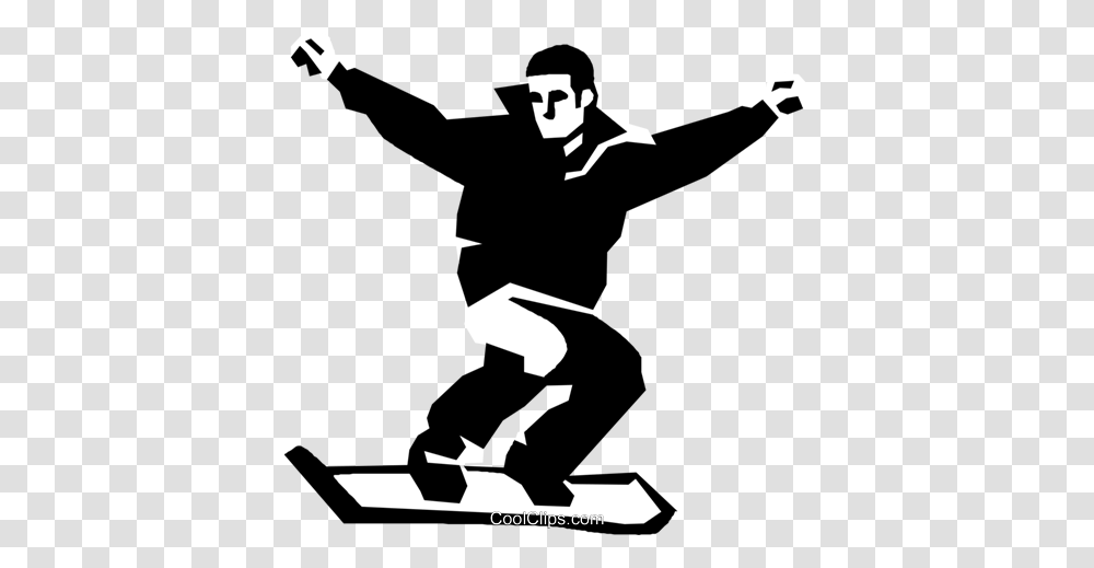 Man On A Snowboard Royalty Free Vector Clip Art Illustration, Ninja, Person, Human, Stencil Transparent Png