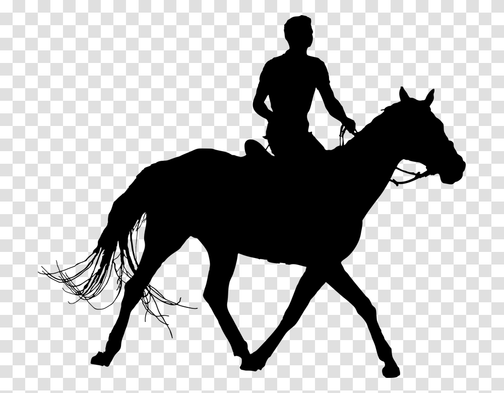 Man On Horse Silhouette, Gray, World Of Warcraft Transparent Png