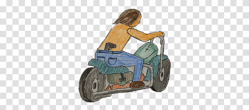 Man On Motorcycle With Pistol Tucked Into Pants, Vehicle, Transportation, Kart Transparent Png