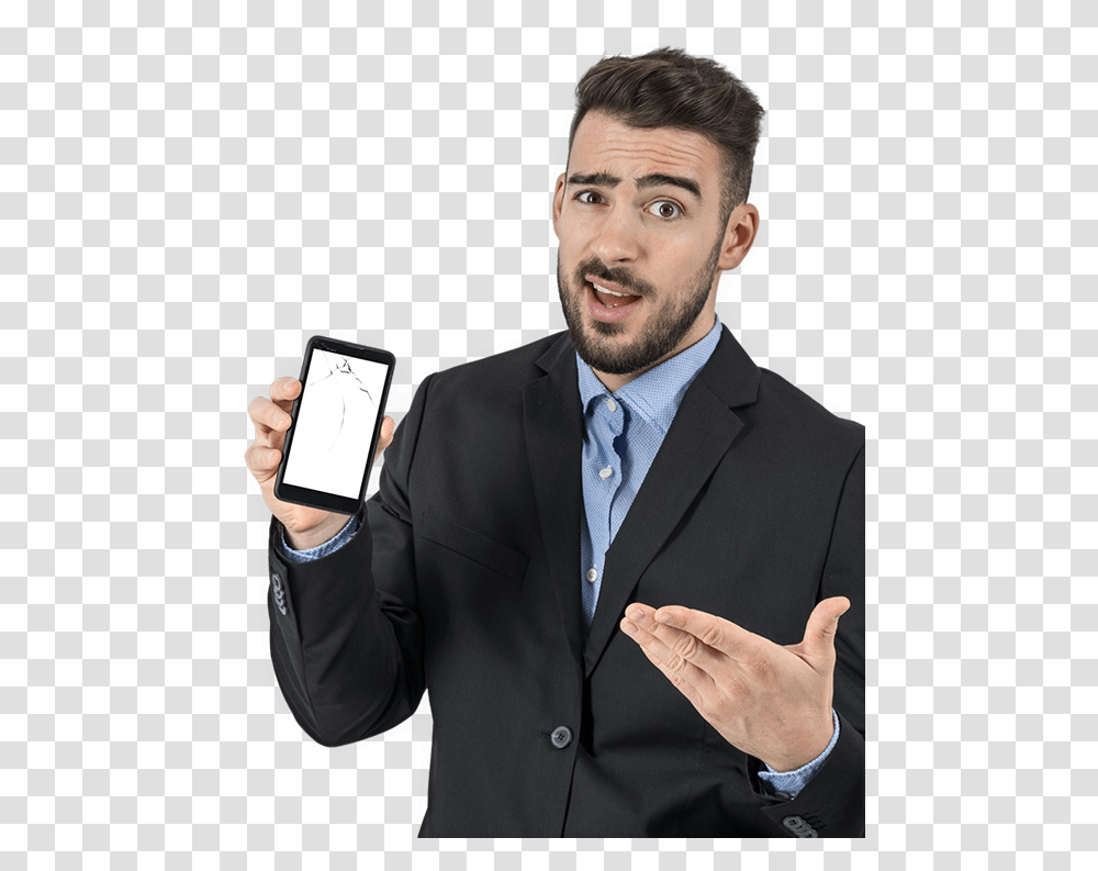 Man On Phone Man Hand Mobile, Mobile Phone, Electronics, Cell Phone, Suit Transparent Png