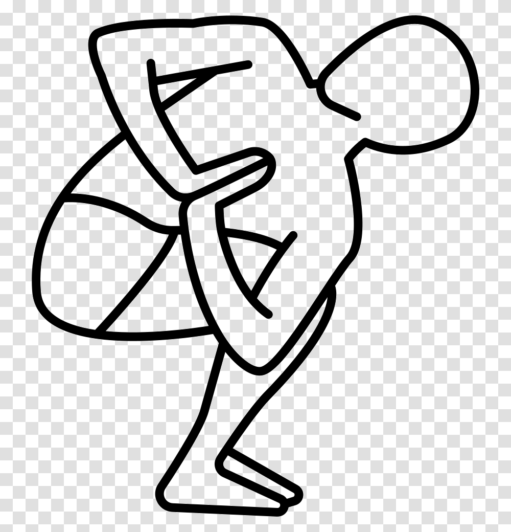 Man On Squat Position Turning Waist Icon Free Download, Stencil, Grenade, Bomb, Weapon Transparent Png