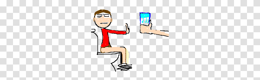 Man On Toilet Not Thirsty For Milk Drawing, Person, Human, Hand, Duel Transparent Png