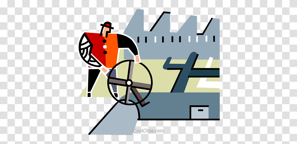 Man Operating A Pipeline Royalty Free Vector Clip Art Illustration, Machine, Transportation, Outdoors Transparent Png