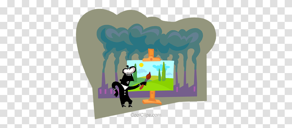 Man Painting Scene Royalty Free Vector Clip Art Illustration, Outdoors, Person, Nature Transparent Png