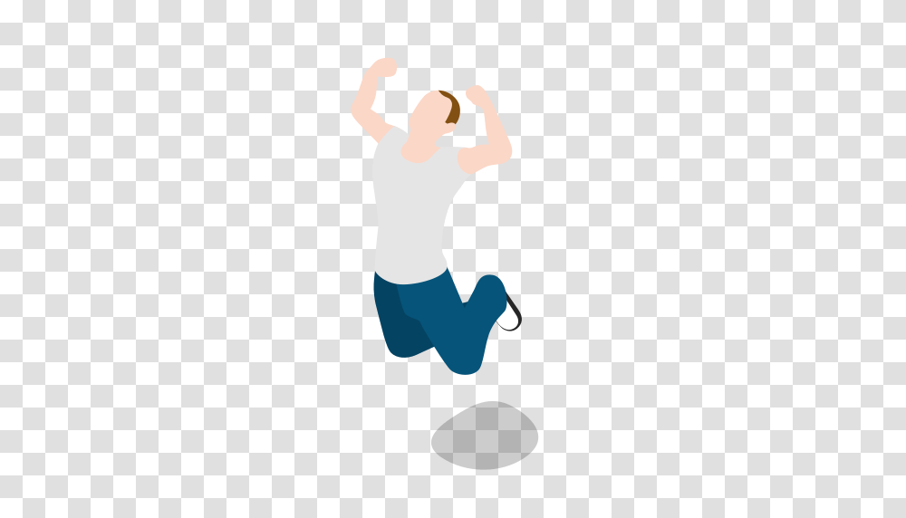 Man Person Jumping Happy Joy Icon Free Of City Basic, Human, Standing, Kneeling, Leisure Activities Transparent Png