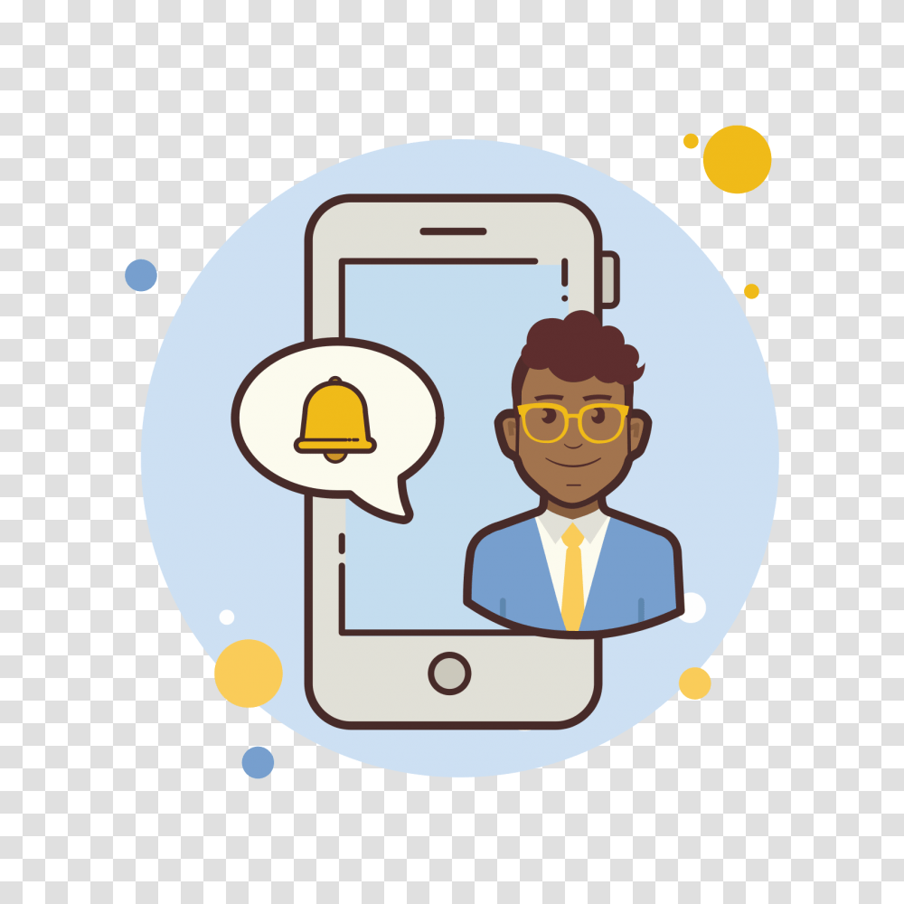 Man Phone Notification Bell Icon, Number, Electronics Transparent Png