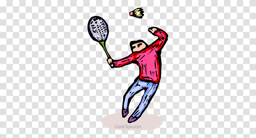 Man Playing Badminton Royalty Free Vector Clip Art Illustration, Racket, Leisure Activities, Sport, Sports Transparent Png