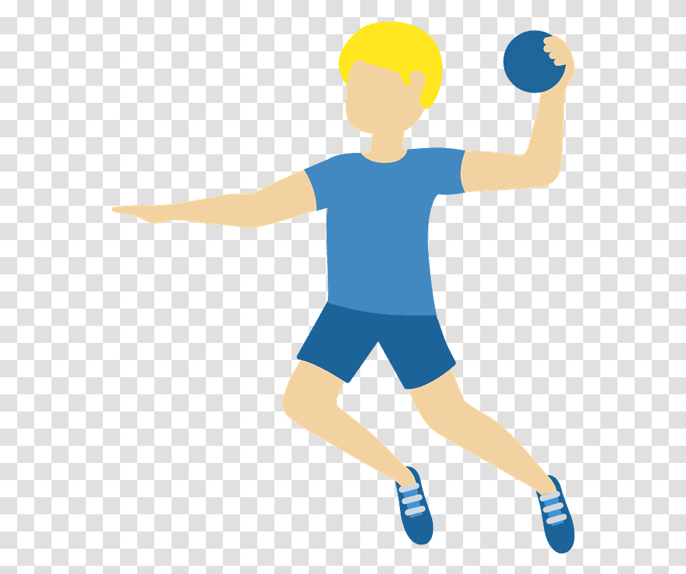 Man Playing Handball Emoji Clipart Running Across Finish Line, Person, Sleeve, Leisure Activities Transparent Png