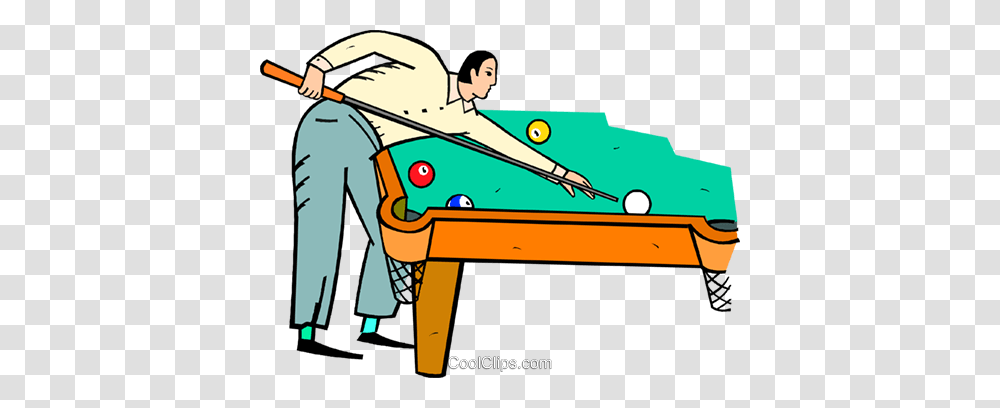 Man Playing Pool Royalty Free Vector Clip Art Illustration, Furniture, Room, Indoors, Table Transparent Png