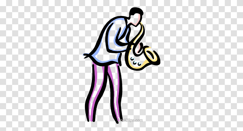 Man Playing The Saxophone Royalty Free Vector Clip Art, Drawing, Modern Art Transparent Png