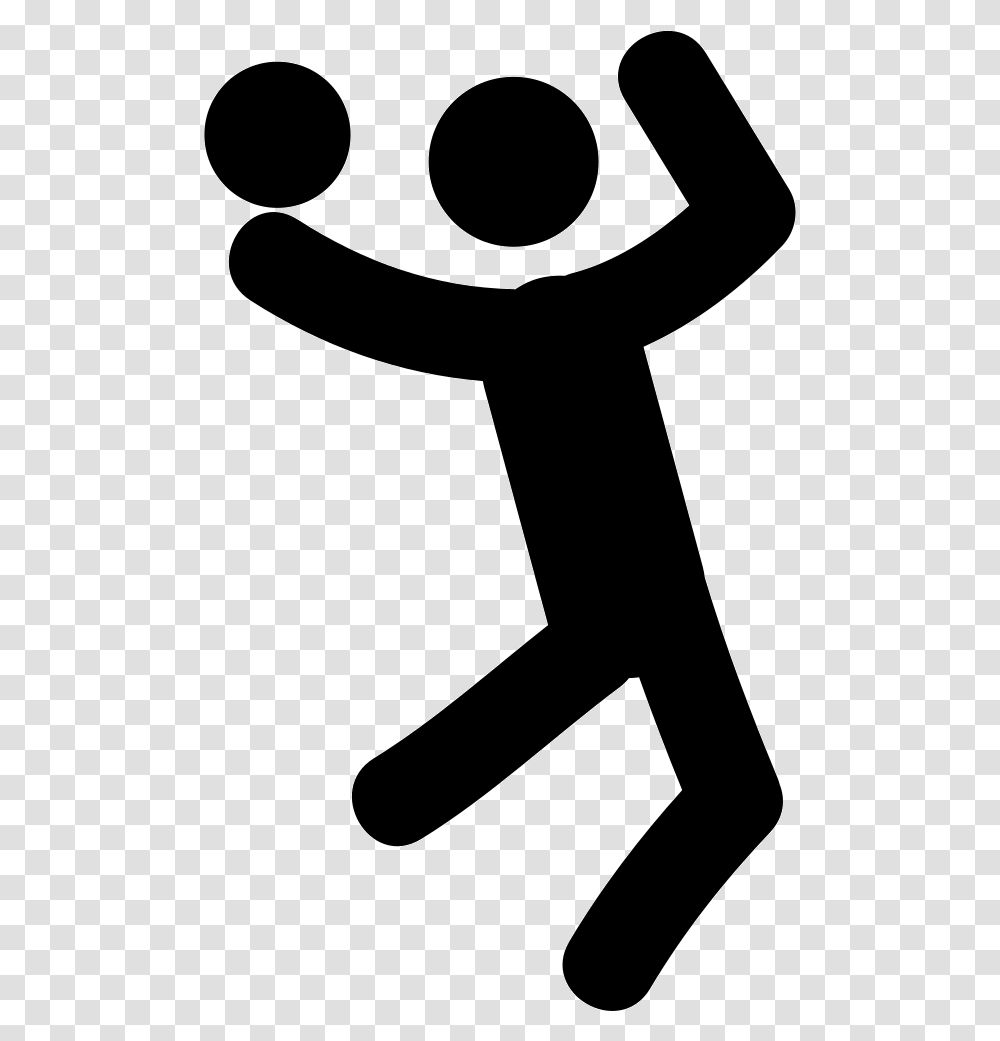 Man Playing Volleyball Badminton Symbol, Stencil, Hammer, Tool Transparent Png