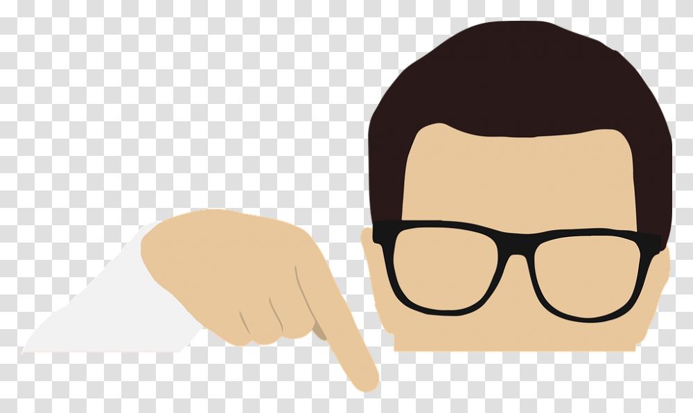 Man Pointing Blank Banner Sign Poster White, Glasses, Accessories, Accessory Transparent Png
