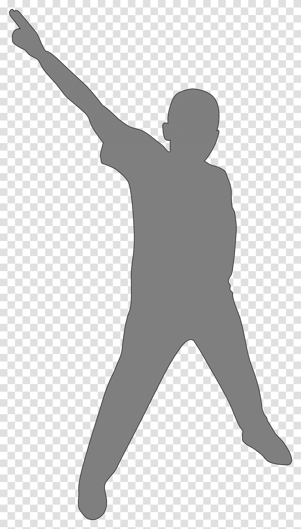 Man Pointing Finger Upward Boy Dancing Silhouette, Standing, Person, Human, Kneeling Transparent Png