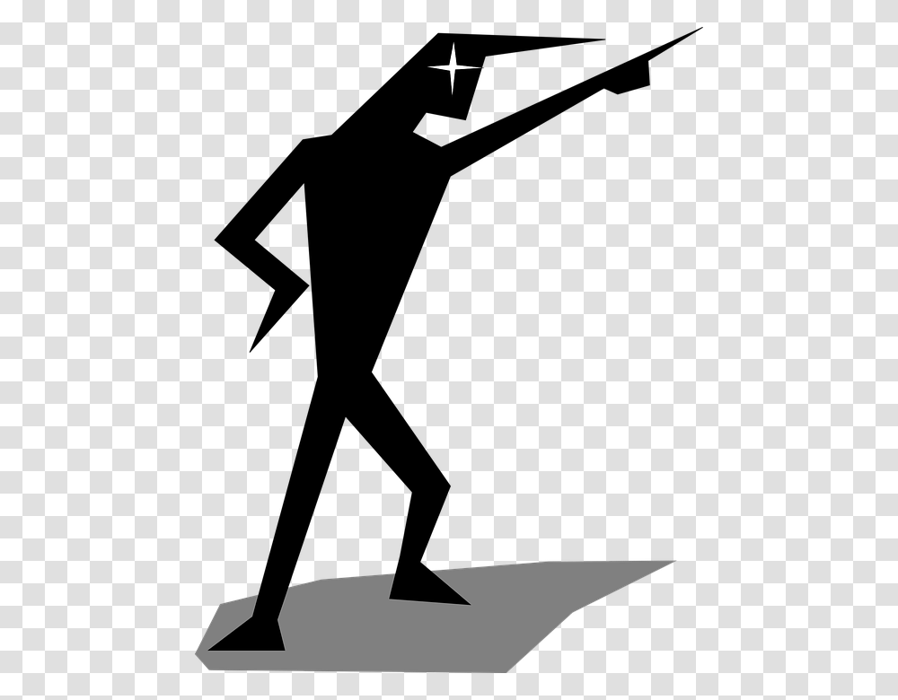 Man Pointing Posing Human Attack Stick Figure Pointing, Outdoors, Nature Transparent Png