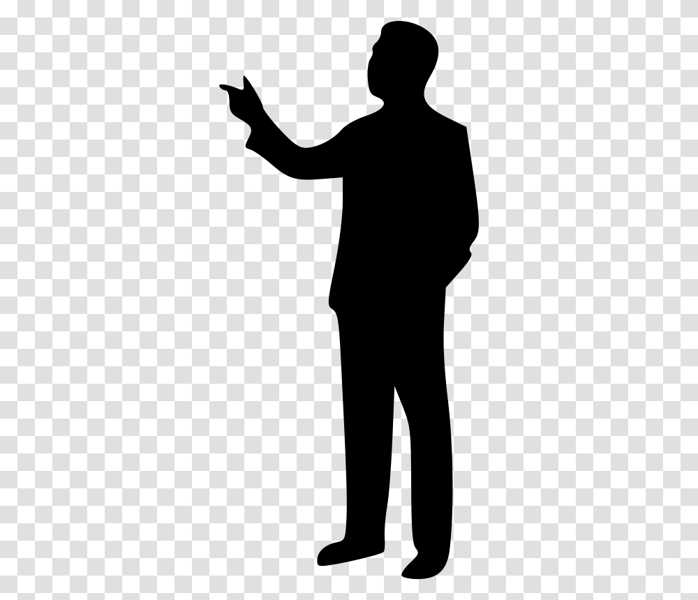 Man Pointing Silhouette Clipart, Gray, World Of Warcraft Transparent Png