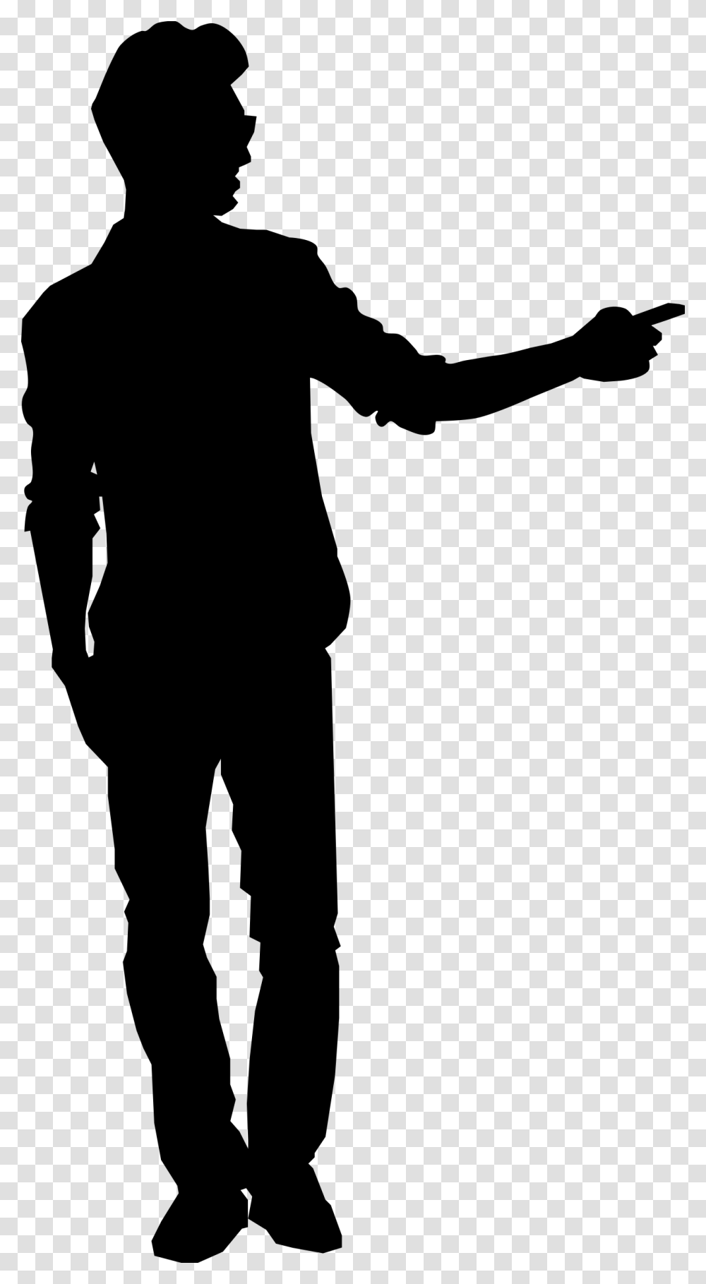 Man Pointing Silhouette, Gray, World Of Warcraft Transparent Png