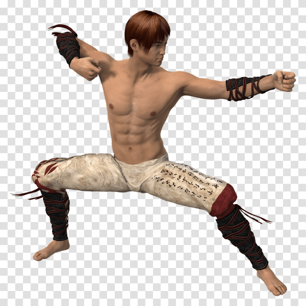 Man Pose Figure Fantasy Hair Image Male Martial Arts Poses, Skin, Back, Person, Arm Transparent Png