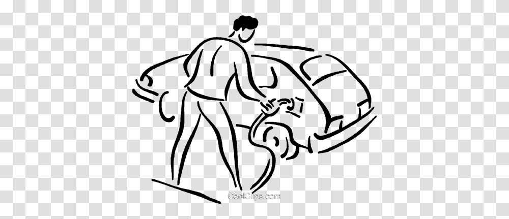 Man Putting Gas In His Car Royalty Free Vector Clip Art, Spider, Invertebrate, Animal, Arachnid Transparent Png