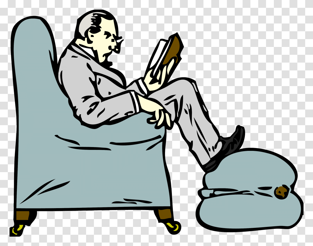 Man Reading A Book Clipart Old Man Reading Book Clipart, Person, Kneeling, Waiter Transparent Png