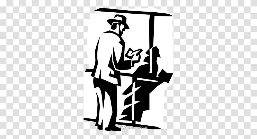Man Reading A Book Royalty Free Vector Clip Art Illustration, Stencil, Hand Transparent Png