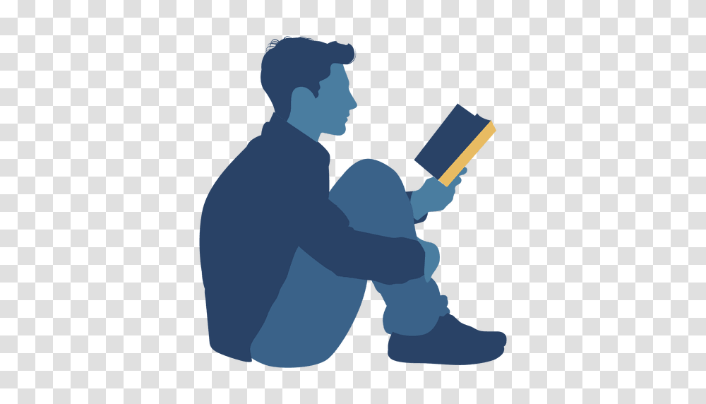 Man Reading Book Floor Silhouette, Person, Human, Photography, Teacher Transparent Png