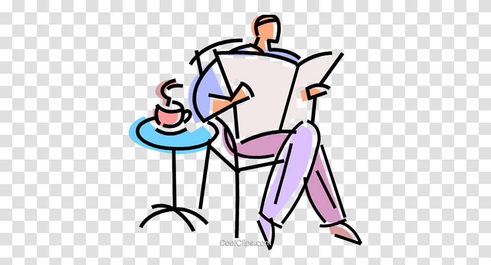 Man Reading His Newspaper Royalty Free Vector Clip Art, Bow, Washing, Outdoors, Cleaning Transparent Png