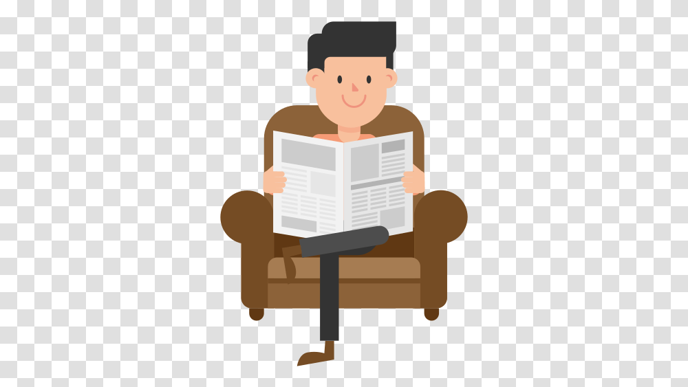 Man Reading Newspaper Gif, Toy, Furniture Transparent Png