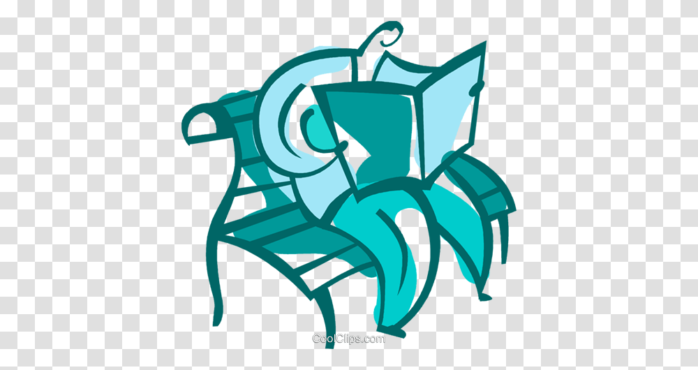 Man Reading The Newspaper On Park Bench Royalty Free Vector Clip, Drawing, Doodle Transparent Png