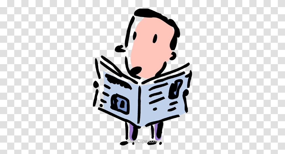 Man Reading The Newspaper Royalty Free Vector Clip Art, Poster, Advertisement, Doodle Transparent Png