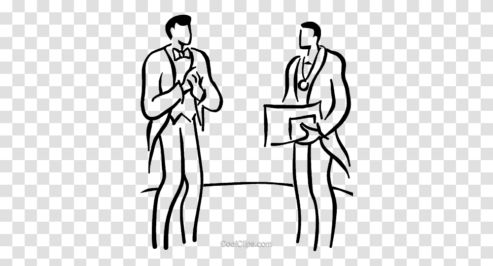 Man Receiving An Award Royalty Free Vector Clip Art Illustration, Drawing, Crowd, Doodle, Stencil Transparent Png