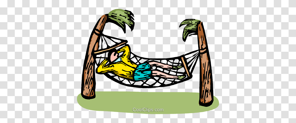 Man Relaxing On A Hammock Royalty Free Vector Clip Art, Furniture Transparent Png