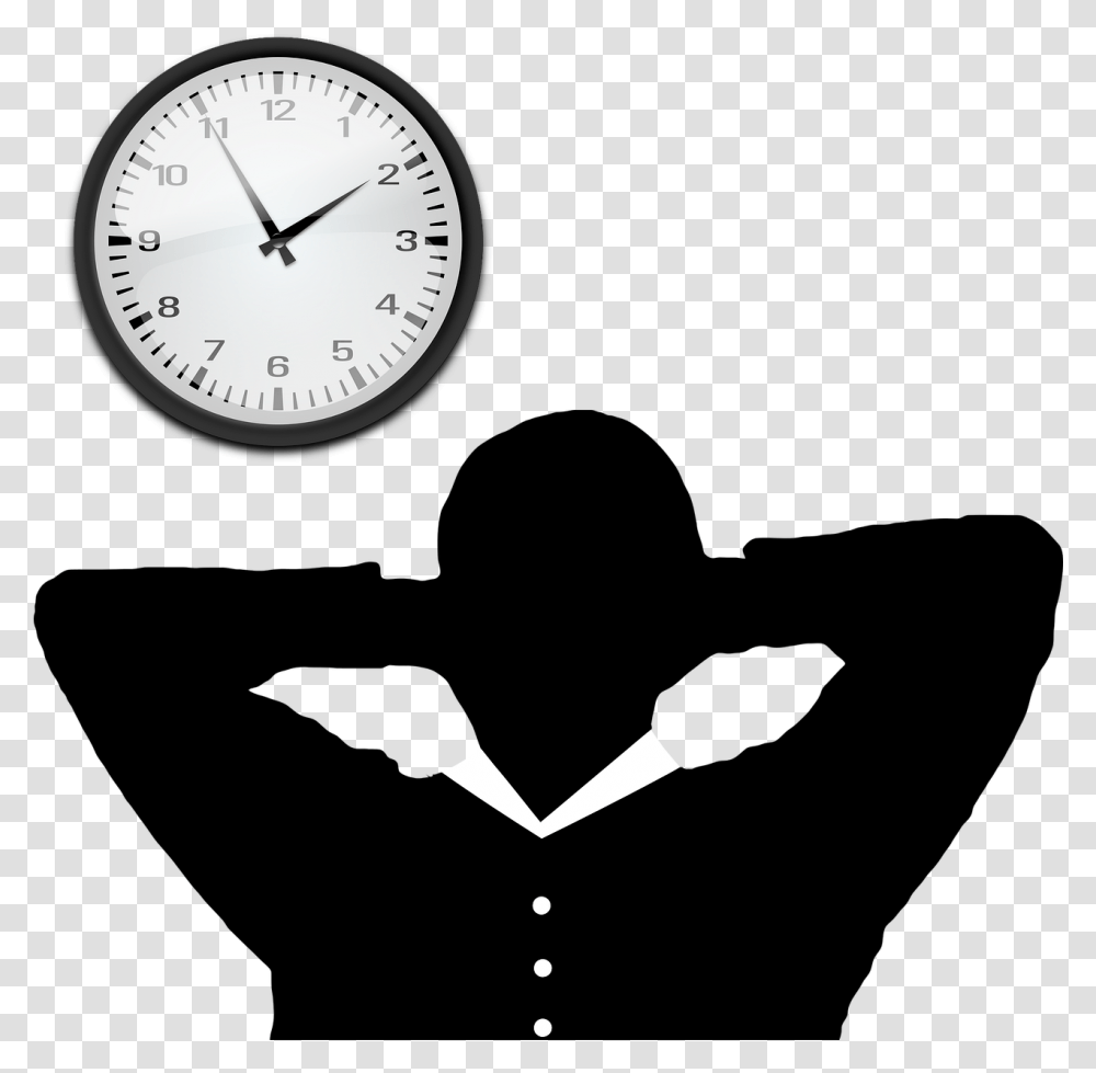 Man Relaxing Silhouette, Analog Clock, Clock Tower, Architecture, Building Transparent Png
