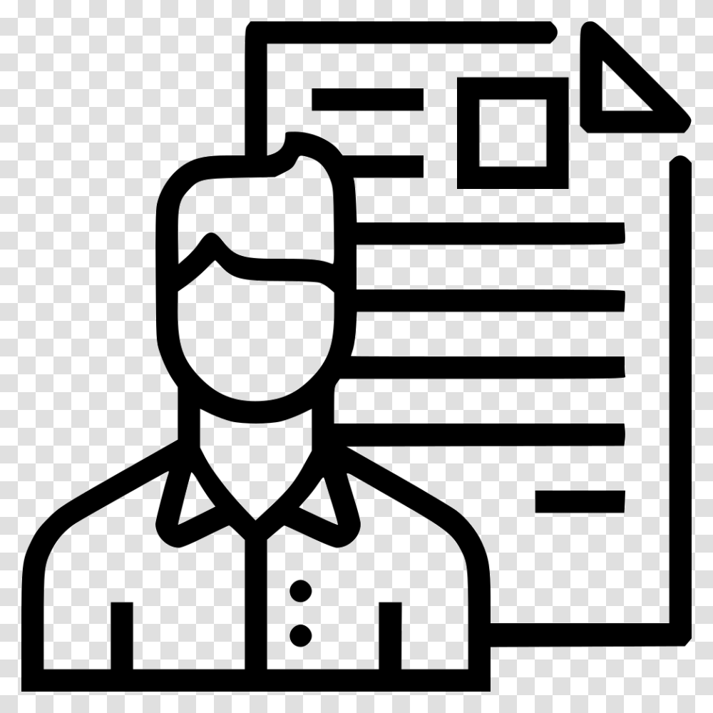 Man Resume Document Employee Shortlisted Portfolio Avatar, Stencil, Shirt Transparent Png