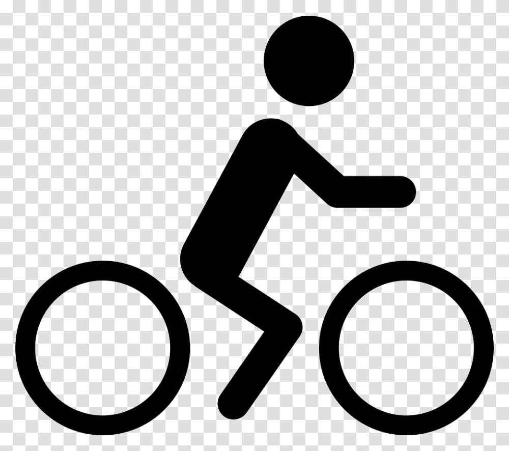 Man Riding A Bicycle Person Riding Bike Icon, Sign, Logo, Trademark Transparent Png
