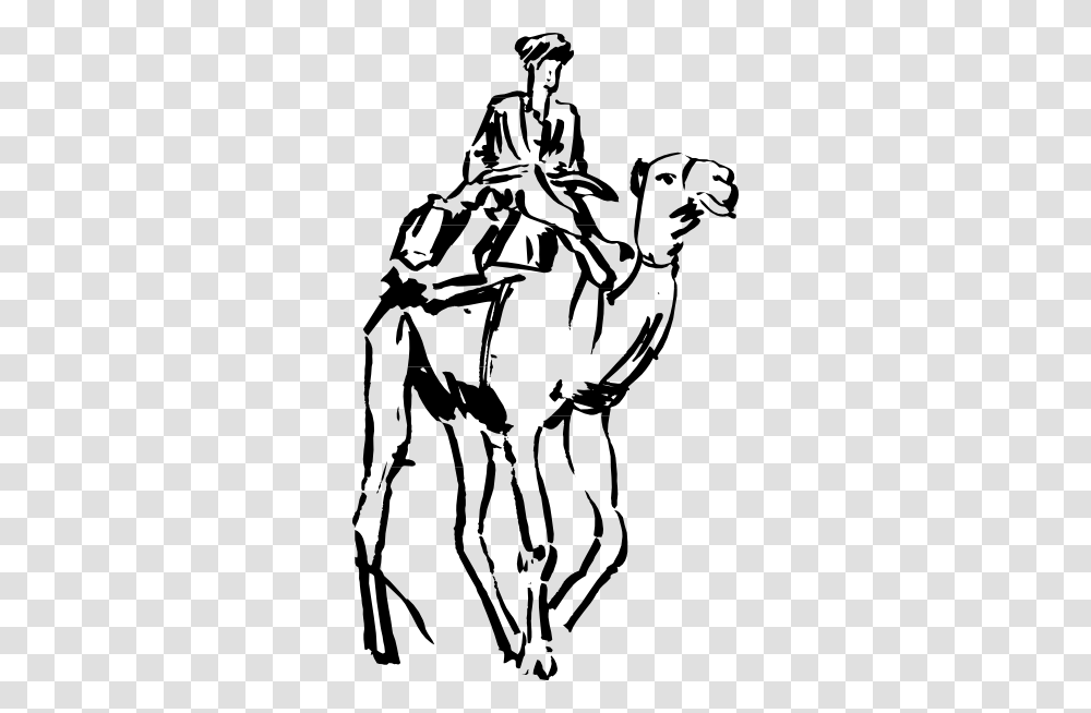 Man Riding A Camel Clip Art, Stencil, Photography, Musician, Musical Instrument Transparent Png