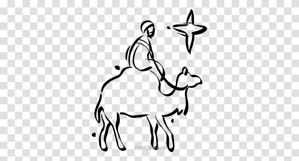 Man Riding A Camel Royalty Free Vector Clip Art Illustration, Animal, Mammal, Silhouette, Stencil Transparent Png