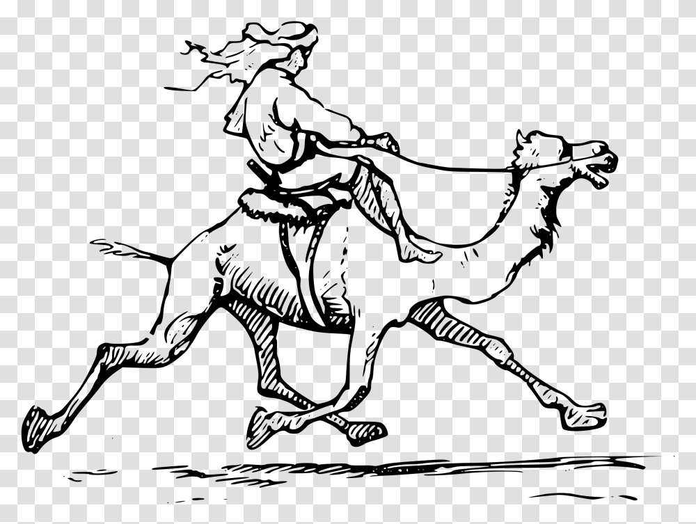 Man Riding Camel Clip Arts Ride A Camel Clipart, Gray, World Of Warcraft Transparent Png