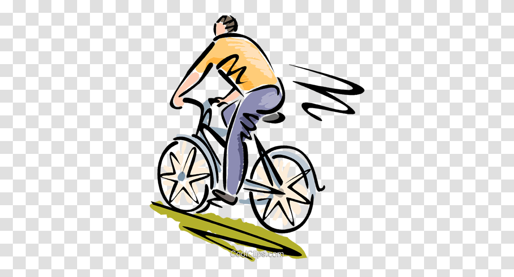 Man Riding His Bicycle Royalty Free Vector Clip Art Illustration, Vehicle, Transportation, Bike, Wheel Transparent Png
