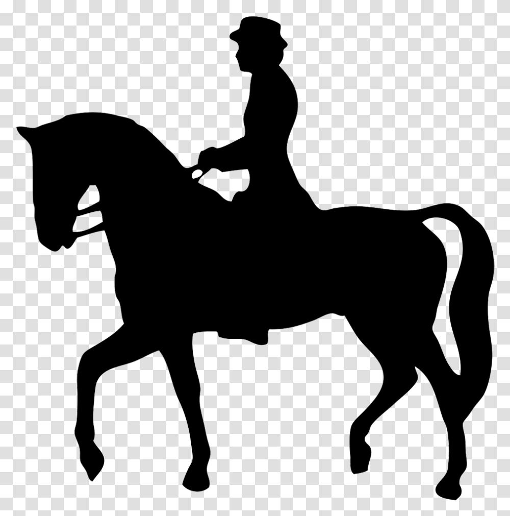 Man Riding Horse Galloping Clipart Man On Horse Clipart, Silhouette, Mammal, Animal, Stencil Transparent Png