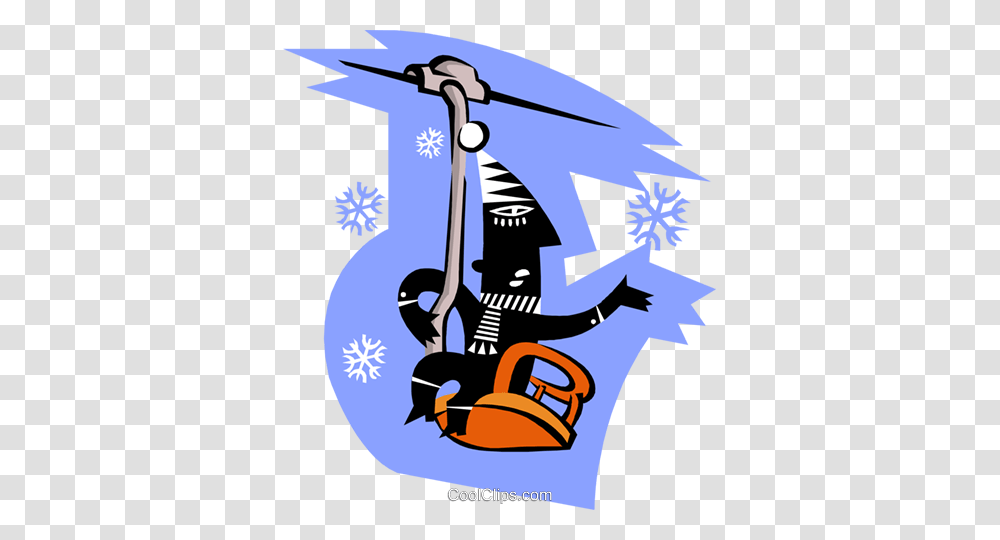 Man Riding Ski Lift Royalty Free Vector Clip Art Illustration, Utility Pole, Leisure Activities Transparent Png