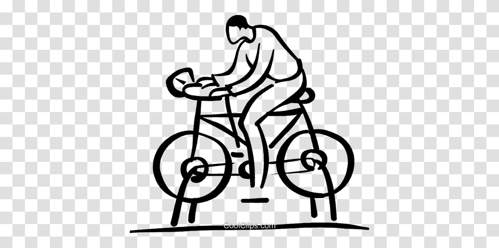 Man Riding Stationary Bike Royalty Free Vector Clip Art, Bicycle, Vehicle, Transportation, Sports Transparent Png