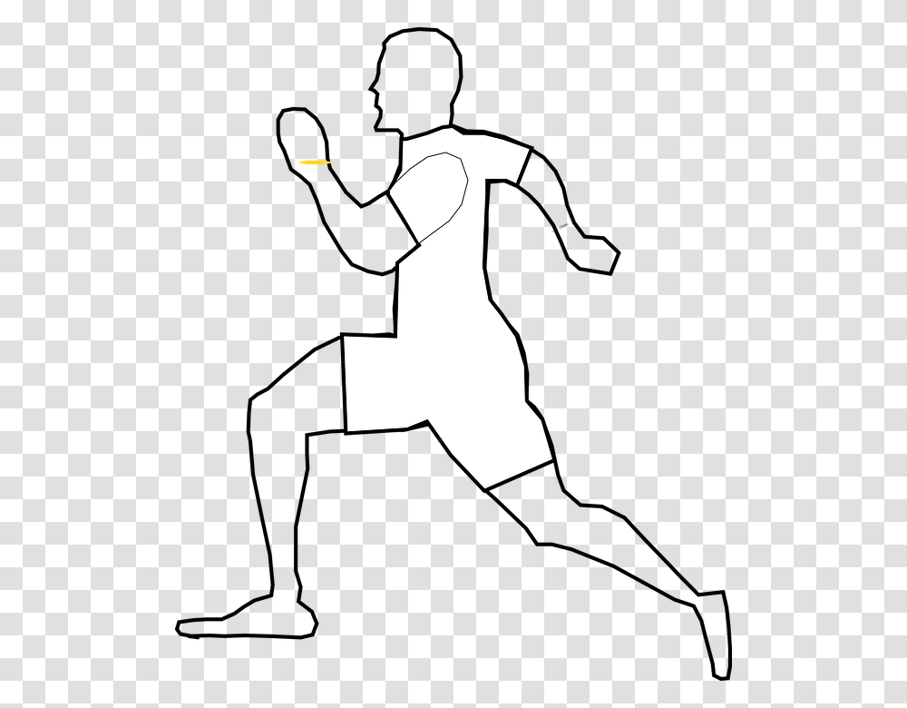 Man Runner White Running Jogging Diagram, Alphabet, Stencil Transparent Png