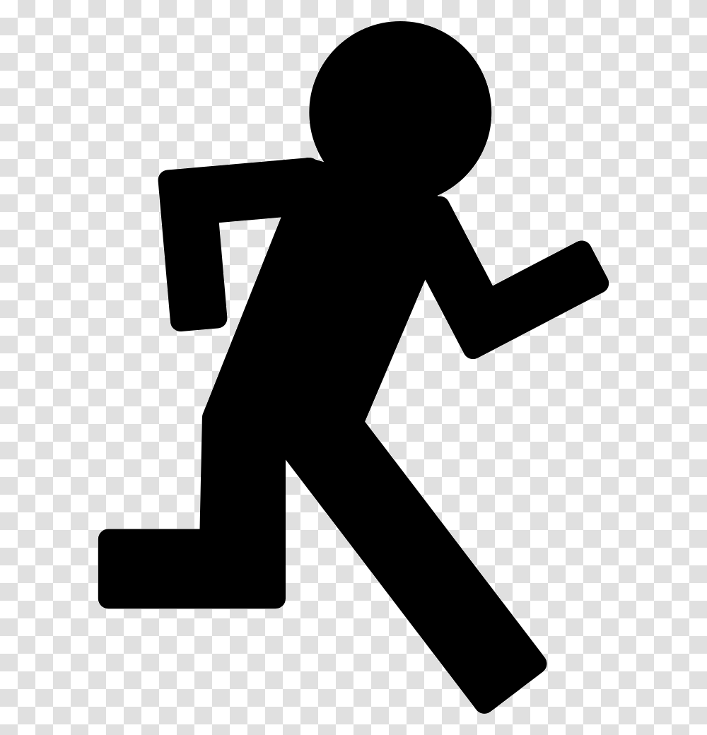 Man Running Czowiek Symbol, Silhouette, Axe, Tool, Stencil Transparent Png